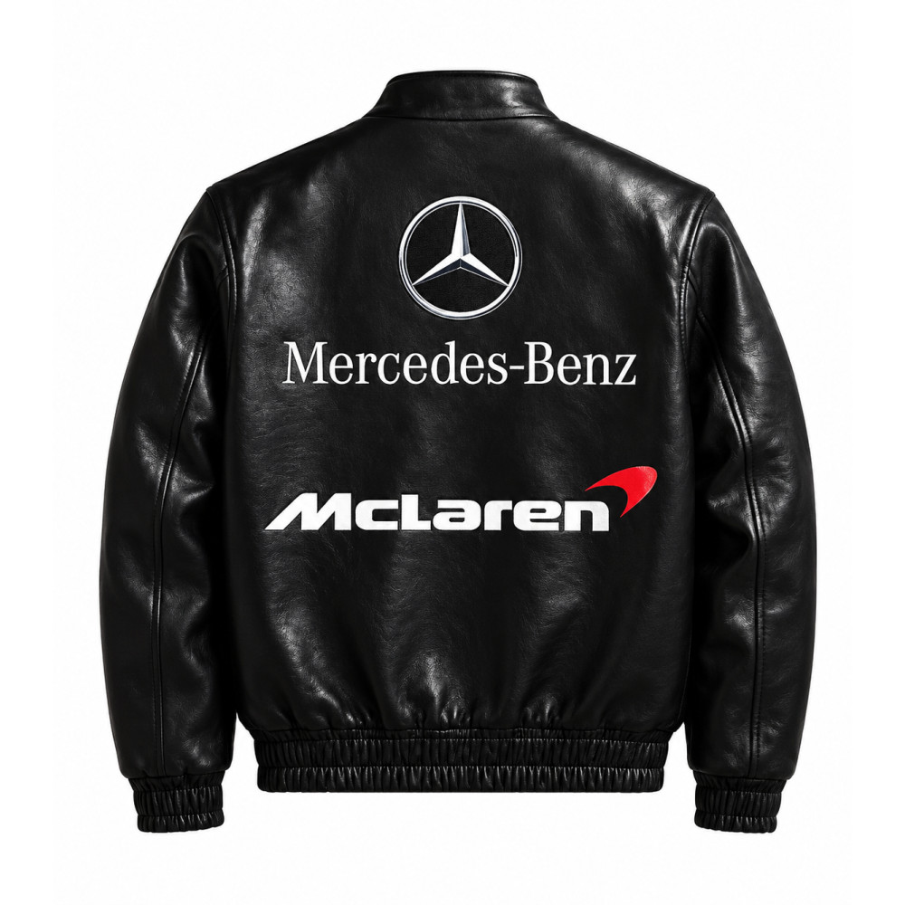 Mercedes Benz McLaren Black Leather Racing Jacket | America Suits
